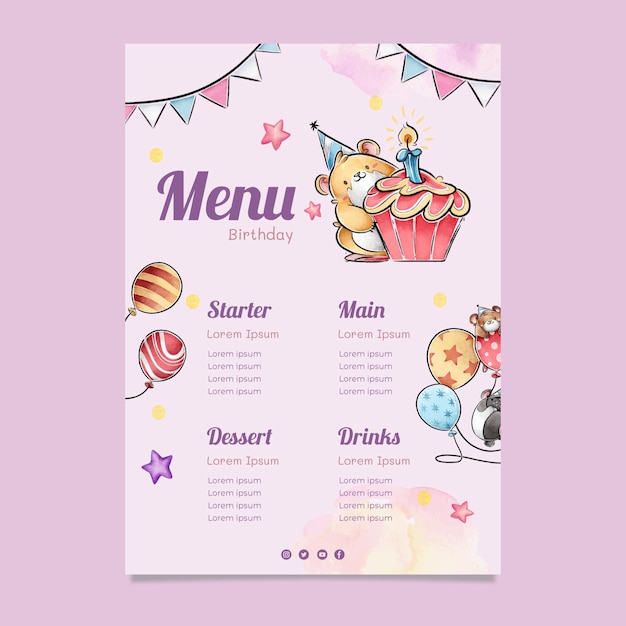 menu cumpleanos