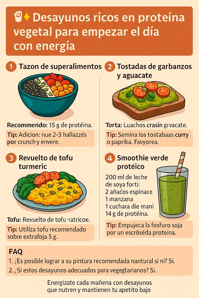 🥣💪 Desayunos ricos en proteína vegetal para empezar el día con energía